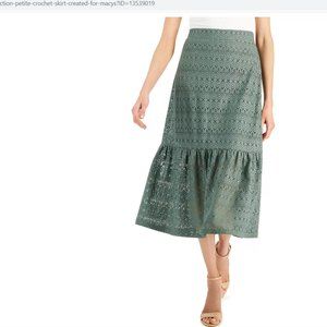 JM Collection Lace Skirt Olive Green Size PM NWT